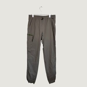 REI Co-op Mens Hiking Joggers Taupe Gray Elastic Waist Utility Pants M Tall